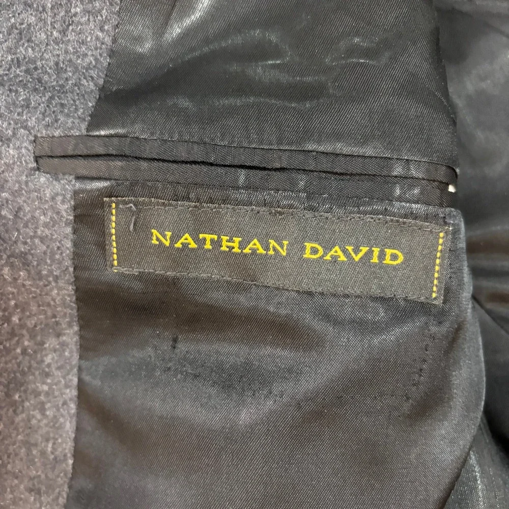 Nathan David Mens 44 Regular Gray 100%‎ Pure Cashmere 3 Button Blazer Sport Coat